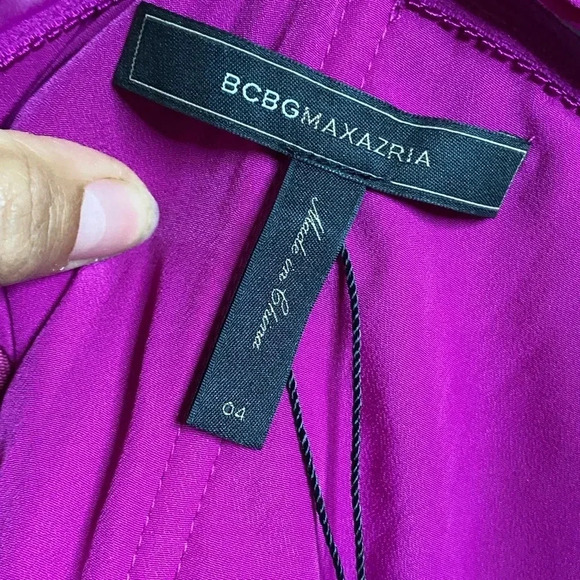 BCBGMaxAzria ‘Palais’ One Shoulder Formal Pink Dress Pleated/Draped Details -SZ4 - Picture 8 of 8